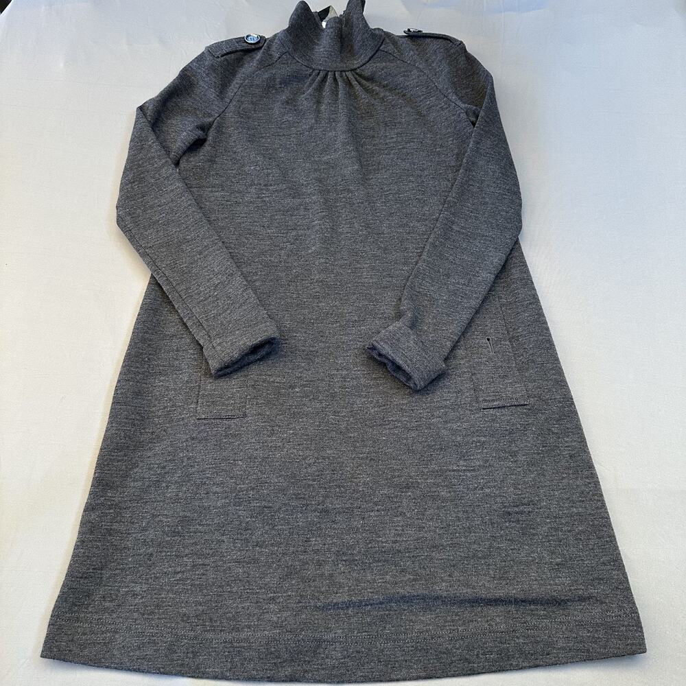 Burberry Brit Dress Womens Small Sz 2 Wool High Neck Novacheck Pockets